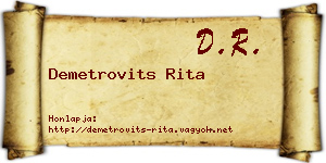 Demetrovits Rita névjegykártya