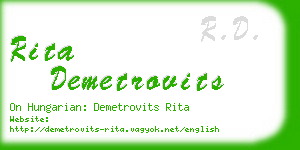 rita demetrovits business card